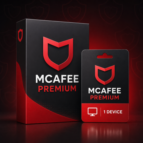 McAfee Premium security license for one Windows or Mac device