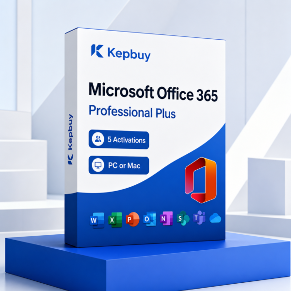 Microsoft Office 365 Professional Plus license for 5 activations on PC or Mac